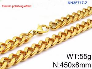 Stainless steel gold-plated necklace - KN299191-Z