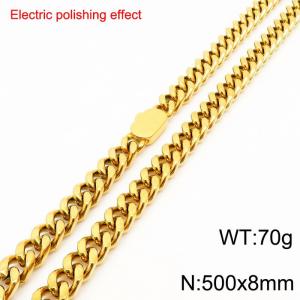 Stainless steel gold-plated necklace - KN299253-Z