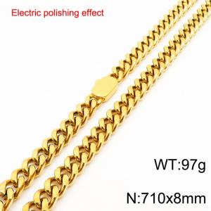 Stainless steel gold-plated necklace - KN299257-Z