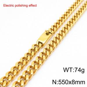 Stainless steel gold-plated necklace - KN299283-Z