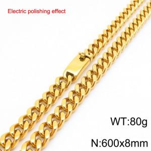 Stainless steel gold-plated necklace - KN299284-Z
