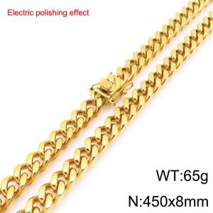 Stainless steel gold-plated necklace - KN299288-Z