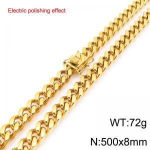 Stainless steel gold-plated necklace - KN299289-Z