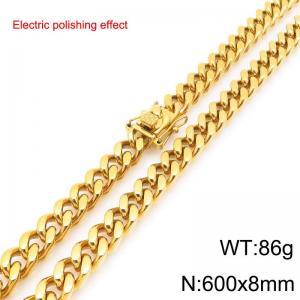 Stainless steel gold-plated necklace - KN299291-Z
