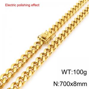 Stainless steel gold-plated necklace - KN299292-Z