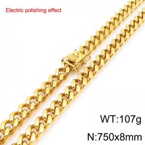 Stainless steel gold-plated necklace - KN299293-Z