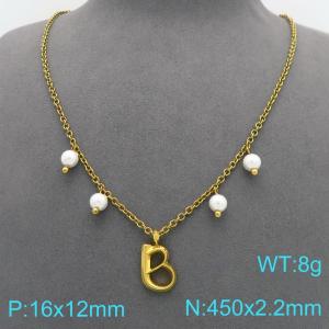 SS Gold-Plating Necklace - KN299338-Z
