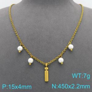 SS Gold-Plating Necklace - KN299345-Z