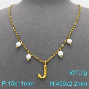 SS Gold-Plating Necklace - KN299346-Z