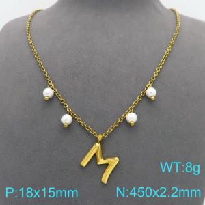 SS Gold-Plating Necklace - KN299349-Z