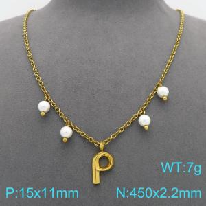 SS Gold-Plating Necklace - KN299352-Z