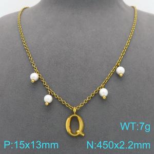 SS Gold-Plating Necklace - KN299353-Z