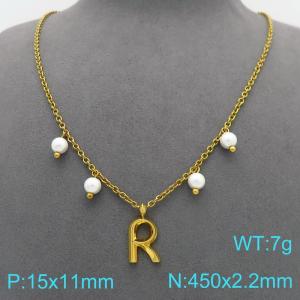 SS Gold-Plating Necklace - KN299354-Z