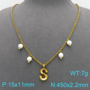 SS Gold-Plating Necklace - KN299355-Z