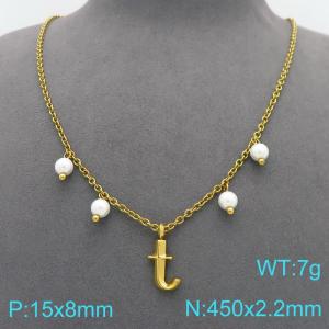 SS Gold-Plating Necklace - KN299356-Z