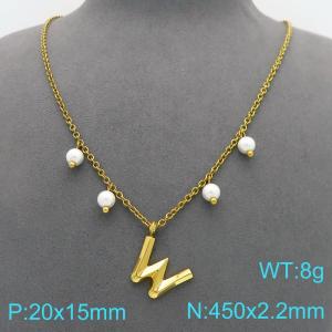 SS Gold-Plating Necklace - KN299359-Z