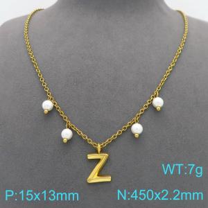 SS Gold-Plating Necklace - KN299362-Z
