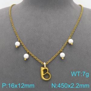 SS Gold-Plating Necklace - KN299390-Z