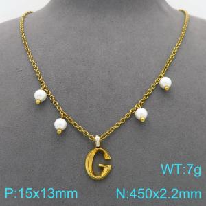 SS Gold-Plating Necklace - KN299395-Z