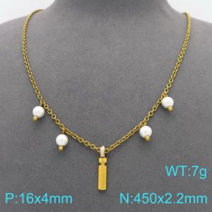 SS Gold-Plating Necklace - KN299397-Z