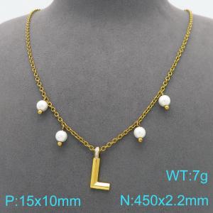 SS Gold-Plating Necklace - KN299400-Z
