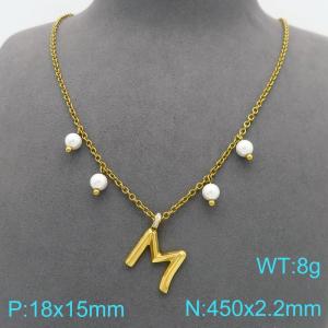 SS Gold-Plating Necklace - KN299401-Z