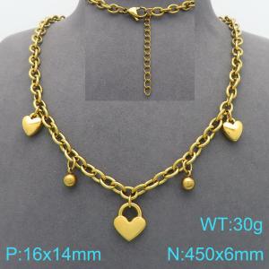 SS Gold-Plating Necklace - KN299615-Z