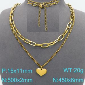 SS Gold-Plating Necklace - KN299616-Z
