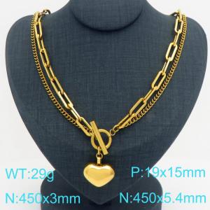 SS Gold-Plating Necklace - KN299625-Z