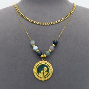 SS Gold-Plating Necklace - KN299679-HM