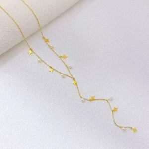 SS Gold-Plating Necklace - KN299767-SXSJ