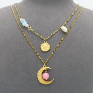 SS Gold-Plating Necklace - KN299803-HM