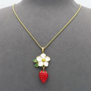 SS Gold-Plating Necklace - KN299824-NJ