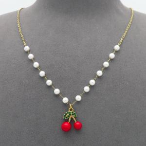 SS Gold-Plating Necklace - KN299825-NJ