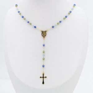 Stainless Steel Rosary Necklace - KN299871-NJ