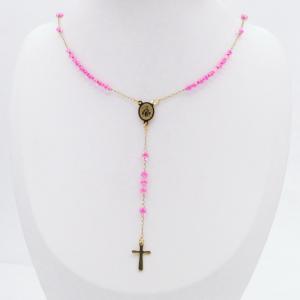 Stainless Steel Rosary Necklace - KN299877-NJ