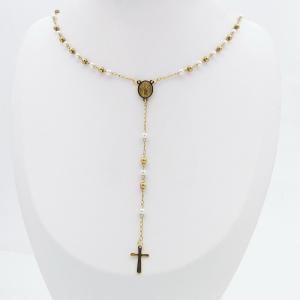 Stainless Steel Rosary Necklace - KN299878-NJ