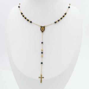 Stainless Steel Rosary Necklace - KN299879-NJ