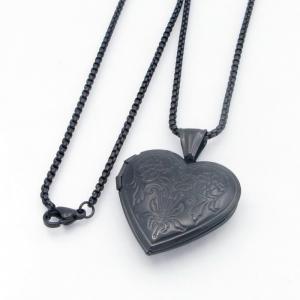 Stainless Steel Black-plating Necklace - KN300014-TK