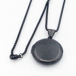 Stainless Steel Black-plating Necklace - KN300021-TK