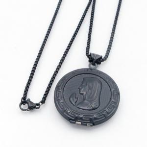 Stainless Steel Black-plating Necklace - KN300022-TK