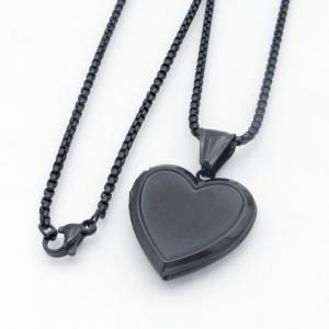 Stainless Steel Black-plating Necklace - KN300028-TK