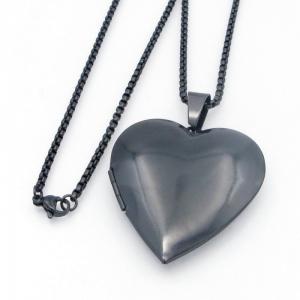 Stainless Steel Black-plating Necklace - KN300030-TK