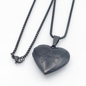 Stainless Steel Black-plating Necklace - KN300035-TK
