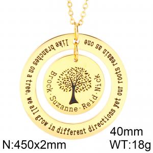 SS Gold-Plating Necklace - KN30028-K