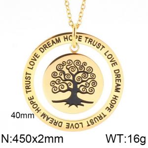 SS Gold-Plating Necklace - KN30038-K