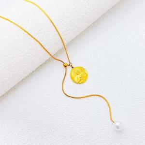 SS Gold-Plating Necklace - KN300640-SXSJ