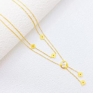 SS Gold-Plating Necklace - KN300645-SXSJ