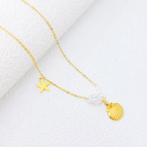 SS Gold-Plating Necklace - KN300648-SXSJ