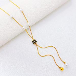 SS Gold-Plating Necklace - KN300650-SXSJ